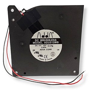 Cooler Mini Ventilador Caracol AD2512MB Blower 2 Fios 12V