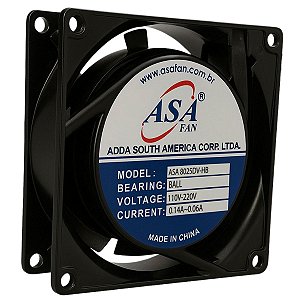 Cooler Mini Ventilador 8025DV-HB 4 Fios Bivolt AsaFan