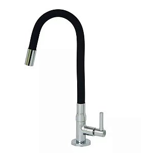 Torneira para Cozinha de Mesa Tubo Flexível Preta Jato Concentrado Sigma 1167