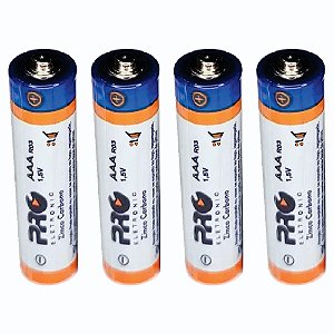 Pilha Zinco AAA R03 Pacote com 4 Proeletronic