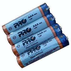 Pilha Zinco AAA R03 Pacote com 4 Proeletronic