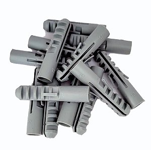 Bucha de Nylon para Fixação 12mm Cinza - Pacote com 25 Unidades