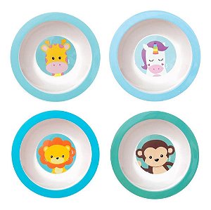 Prato Fundo Bowl Infantil Animal Fun Buba