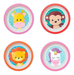 Prato Raso Infantil Animal Fun Buba