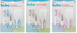 Kit Cuidados de Higiene do Bebê com Tesoura Pente Escova Cortador de Unha e Lixa Buba