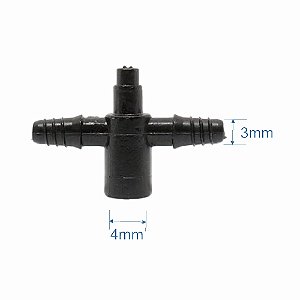 Conector com 2 Saídas para Microcubo 3x5mm Rosca para Irrigação