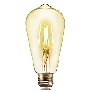 Lâmpada Filamento Led Retrô Vela ST64 Âmbar 2000K E27 4W Bivolt