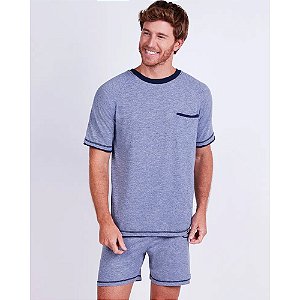 Pijama Masculino Adulto Curto Algodão com Poliéster Lupo