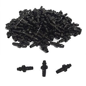 Conector Micro União com Rosca e Ranhura para Microtubo 4 a 5mm para Irrigação