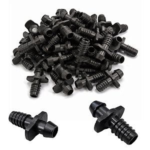 Conector Micro União com Rosca e Ranhura para Microtubo 7 a 9,5mm para Irrigação