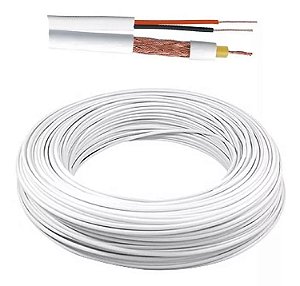 Cabo Trançado Flexível CFTV 4mm Slim Dupla Blindagem 65% Malha - Rolo 100m