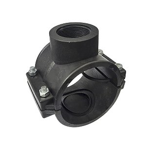 Colar de Tomada para Aspersor 100mm X 1 1/2" com Derivação Simples Roscada C/ 4 Parafusos