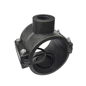 Colar de Tomada para Aspersor 100mm X 1" com Derivação Simples Roscada C/ 4 Parafusos
