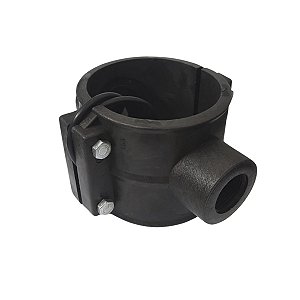 Colar de Tomada para Aspersor 100mm X 1"com Derivação Dupla Roscada C/ 4 Parafusos
