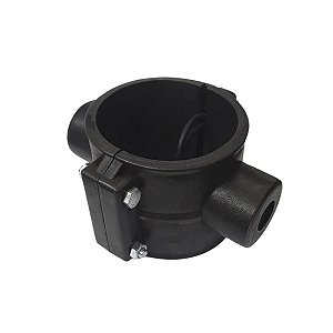 Colar de Tomada para Aspersor 100mm X 1/2" com Derivação Dupla Roscada C/ 4 Parafusos