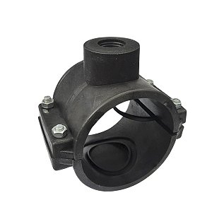 Colar de Tomada para Aspersor 100mm X 3/4" com Derivação Simples Roscada C/ 4 Parafusos