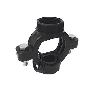 Colar de Tomada para Aspersor 50mm X 1" com Derivação Dupla Roscada C/ 2 Parafusos