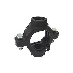 Colar de Tomada para Aspersor 50mm X 3/4" com Derivação Dupla Roscada C/ 2 Parafusos