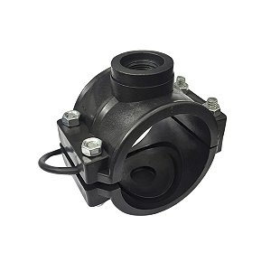 Colar de Tomada para Aspersor 75mm X 1/2" com Derivação Simples Roscada C/ 4 Parafusos