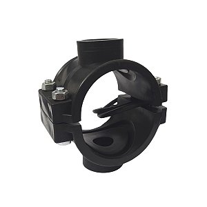 Colar de Tomada para Aspersor 75mm X 3/4" com Derivação Dupla Roscada C/ 4 Parafusos