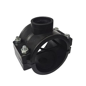 Colar de Tomada para Aspersor 75mm X 3/4" com Derivação Simples Roscada C/ 4 Parafusos