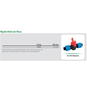 Registro de União 16mm com Rosca para Fita Gotejadora - Amanco
