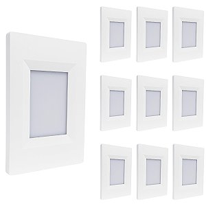 10 Balizador Elegance Led 4x2 2W Branco Quente 3000K Bivolt