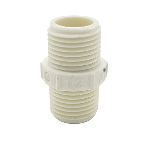 Nipel de Rosca 1/2" PVC Irrigação Branco