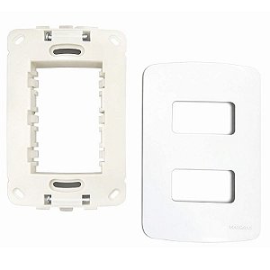 Tomada Dupla 20A 2p+t Vermelha 250v Conjunto 4x2 - Branco