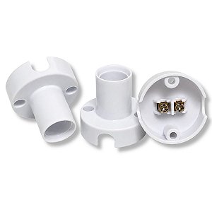 Bocal Soquete Branco Base E14 Fixo de Teto 1A 250V MT2023