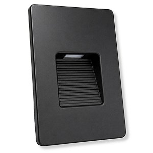 Balizador LED Wash Effect 2W Âmbar 2700K Bivolt Preto 8x12cm