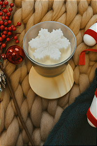 Vela Natalina com Floco de Neve