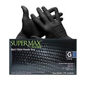 LUVA NITRILICA BLACK SUPERMAX  (G)
