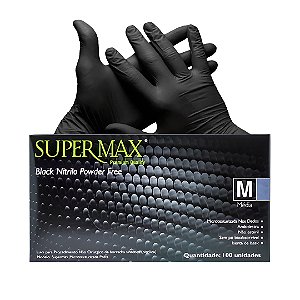 LUVA NITRILICA BLACK SUPERMAX  (M)