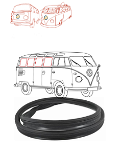 BORRACHA JANELA LATERAL FIXA S/LADO | KOMBI ATÉ 97