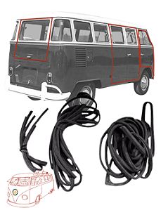 JOGO DE BORRACHA DAS PORTAS DIANTEIRA, MEIO E MALA | KOMBI ATÉ 75