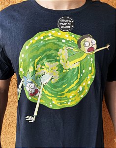 Camiseta Rick and Morty Portal Preto