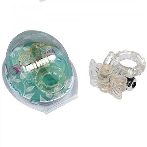 Anel Peniano com 7 Modos de Vibração e Estimulador de Clítoris Borboleta - Aphrodisia Butterfly