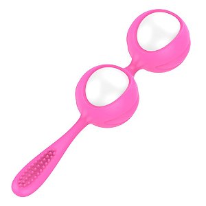 Bolinhas Kegel Em Silicone Para Pompoarismo Com Peso Ben Wa Rosa