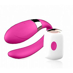 Vibrador Para Casais Recarregável com Controle Remoto Rosa - Sex Massager Crypl