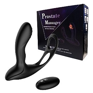 Massageador de Próstata e Períneo em Silicone Recarregável com 10 Modos de Vibração e Aquecimento - Prostate Massager