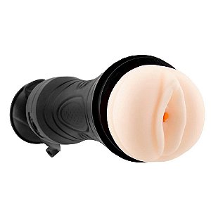 Masturbador Masculino Vagina com Vibro e Ventosa Formato de Lanterna