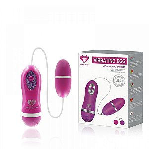 Cápsula Vibratória com Controle Remoto de Fio e Vibração Rosa - MBQ Vibrating Egg