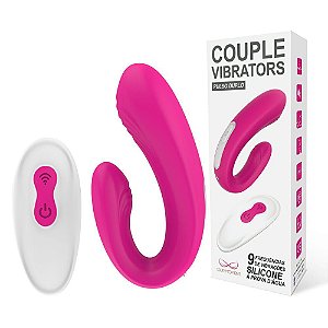Vibrador Casal com Controle Remoto 9 Modos De Vibração Rosa - Our Moment Feliz 1