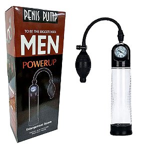 Bomba Pera Peniana Com Manômetro 30 X 6,2 Cm - Penis Pump Men Powerup