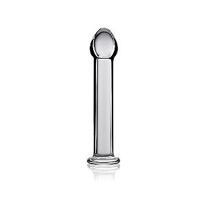 Plug Anal e Vaginal em Vidro Liso com Glande Saliente Cristal Glass Romance - Lovetoy