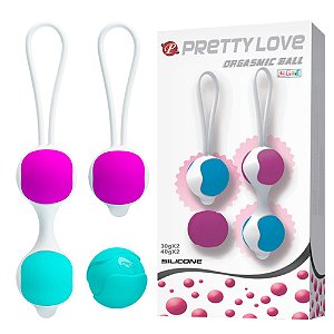 Bolas com Peso para Pompoar E Alça de Segurança - PRETTY LOVE ORGASMIC BALL