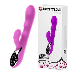Vibrador Ponto G E Clitóris 10 Modos de Vibração Rosa - Pretty Love Passion
