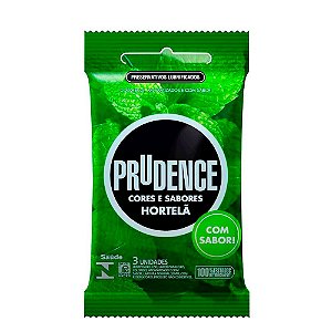 Preservativo com Sabor Hortelã Contém 3 Unidades - Prudence Cores e Sabores
