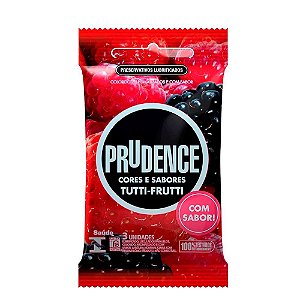 Preservativo com Sabor Tutti-Frutti Contém 3 Unidades - Prudence Cores e Sabores